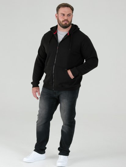 D555 Cantor Hoodie Black - Puloverji & jopice - Moški Puloverji & Jopice za Močnejše Postave