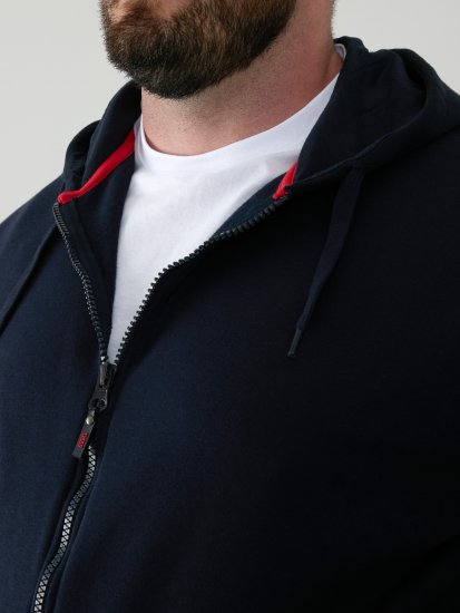 D555 Cantor Hoodie Navy - Puloverji & jopice - Moški Puloverji & Jopice za Močnejše Postave