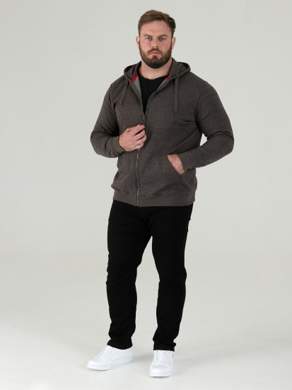 D555 Cantor Hoodie Grey - Puloverji & jopice - Moški Puloverji & Jopice za Močnejše Postave