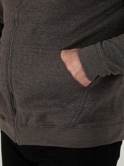 D555 Cantor Hoodie Grey - Puloverji & jopice - Moški Puloverji & Jopice za Močnejše Postave