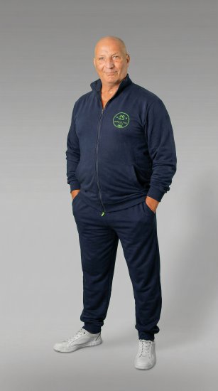 20 Nodi Ostro Stretch Fleece Cotton Tracksuit Navy - Trenirke kompleti - Moške Trenirke kompleti za močnejše postave