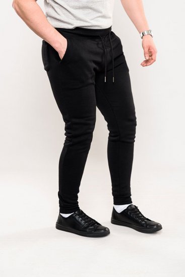 D555 Brandon Sweatpants with Tapered leg Black - Trenirke & kratke trenirke - Moške Trenirke za Močnejše Postave