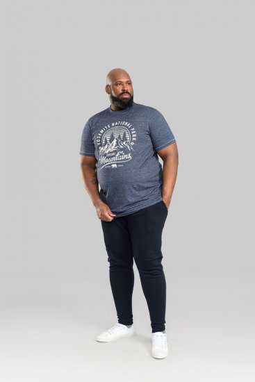 D555 Brandon Sweatpants with Tapered leg Navy - Trenirke & kratke trenirke - Moške Trenirke za Močnejše Postave