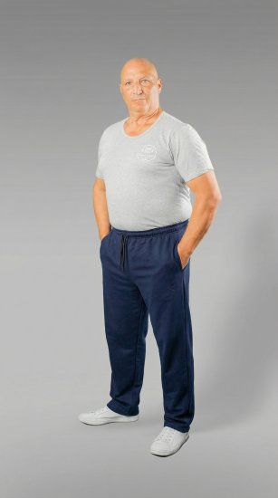 20 Nodi Grecale Stretch Fleece Cotton Sports Pants with Enzyme and Soft Touch Treatment Navy - Trenirke & kratke trenirke - Moške Trenirke za Močnejše Postave