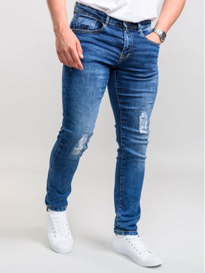 D555 Boxwell Ripped Jeans Stonewash - Kavbojke & hlače - Moške Kavbojke in Hlače za Močnejše Postave