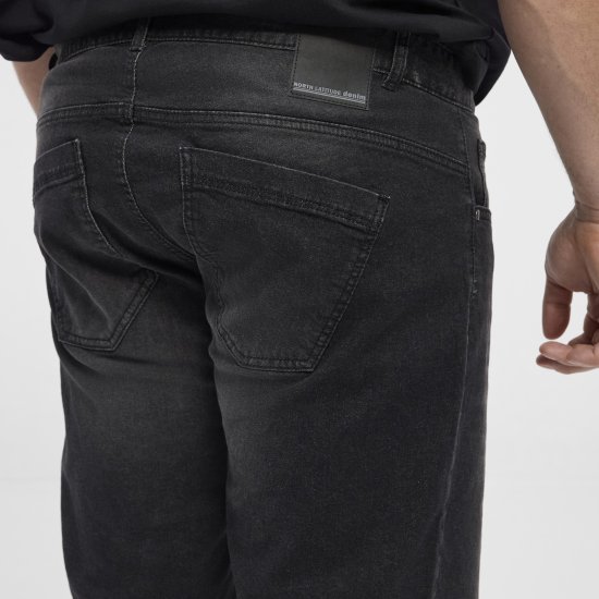 North Latitude 51336 denim kratke hlače črne - Kratke hlače - Moške Kratke Hlače za Močnejše Postave