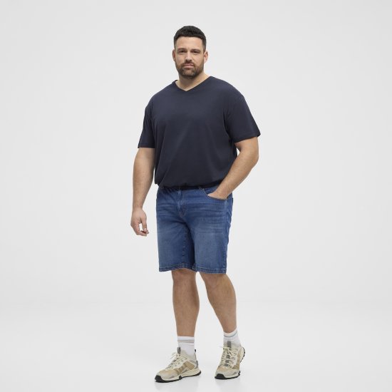 North Latitude 51336 denim kratke hlače modre - Kratke hlače - Moške Kratke Hlače za Močnejše Postave