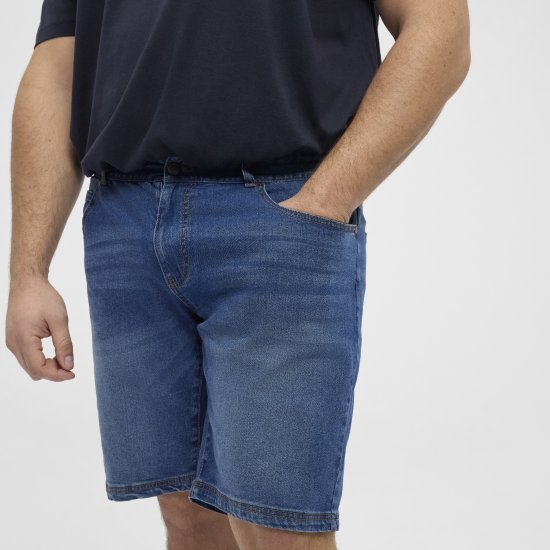 North Latitude 51336 denim kratke hlače modre - Kratke hlače - Moške Kratke Hlače za Močnejše Postave