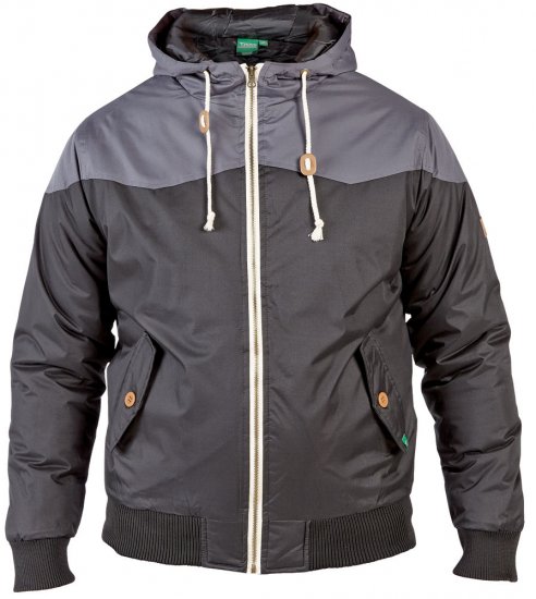 D555 Jeffery Hood Jacket Black - Jakne - Moške bunde za Močnejše Postave