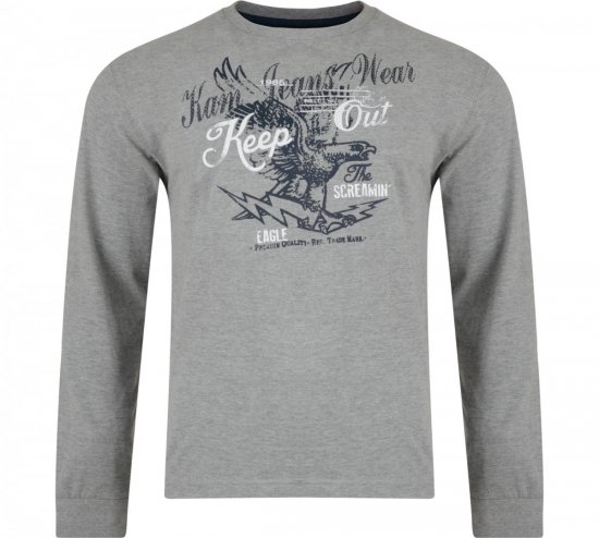 Kam Jeans Eagle Top Grey - Kratke Majice - Moške kratke majice za močnejše postave