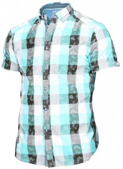 Mish Mash Dellow Turq - Srajce - Moške srajce za Močnejše Postave