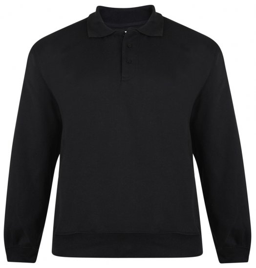 Kam Jeans Black Collar Sweatshirt - Puloverji & jopice - Moški Puloverji & Jopice za Močnejše Postave