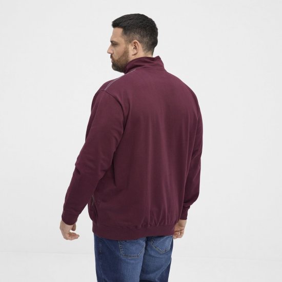 North Latitude Half Zip Pulover Bordo - Puloverji & jopice - Moški Puloverji & Jopice za Močnejše Postave