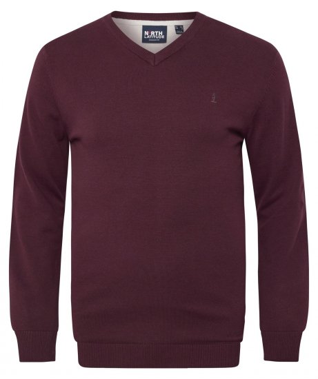 North Latitude 53133 V-Neck Knit Rdeča - Puloverji & jopice - Moški Puloverji & Jopice za Močnejše Postave