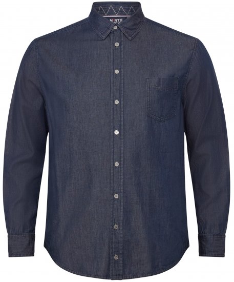North Latitude 53139 denim srajca modra - Srajce - Moške srajce za Močnejše Postave