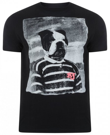 Kam Bull Dog Tee Black - Kratke Majice - Moške kratke majice za močnejše postave