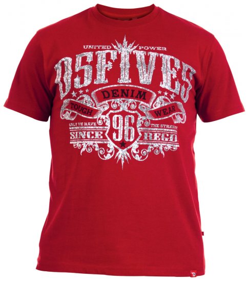 D555 Ames T-shirt Red - Kratke Majice - Moške kratke majice za močnejše postave
