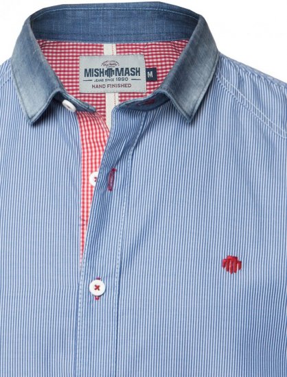 Mish Mash Stripe Holiday Navy - Srajce - Moške srajce za Močnejše Postave