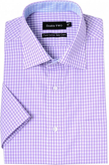 Double TWO Formal Shirt Purple - Srajce - Moške srajce za Močnejše Postave