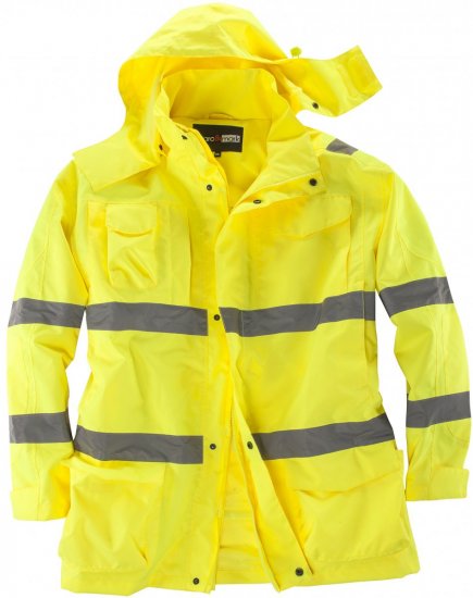 Marc & Mark Hi Vis Rainjacket Yellow - Delovne obleke - Delovne Obleke Močnejše postave