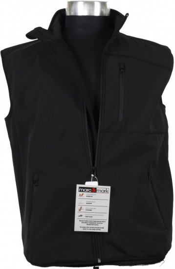 Marc & Mark Softshell-vest Black - Jakne - Moške bunde za Močnejše Postave