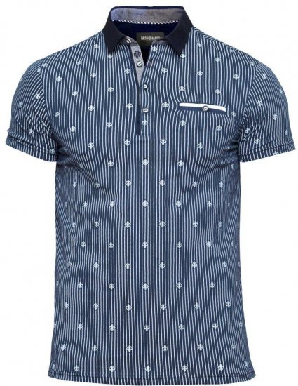 Mish Mash Mirage Navy - Polo majice - Moške Polo Majice za Močnejše Postave