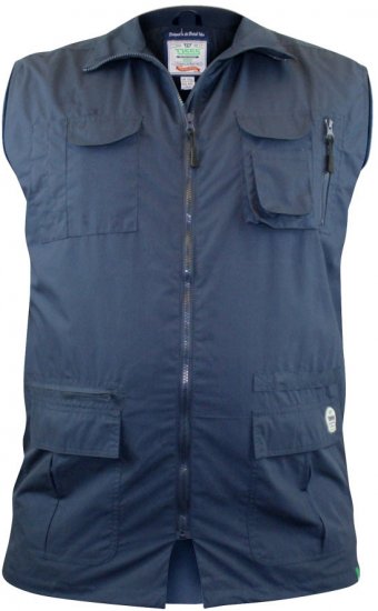 D555 Enzo Multi Pocket Waistcoat Navy - Športna & zunanja oblačila - Moška Športna Oblačila za Močnejše postave