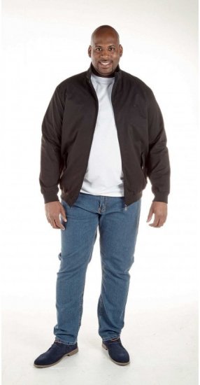 D555 Windsor Cotton Harrington Jacket Navy - Jakne - Moške bunde za Močnejše Postave