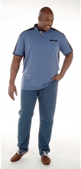 D555 Jones Polo Denim Marl/Navy - Polo majice - Moške Polo Majice za Močnejše Postave
