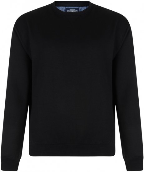 Kam Jeans Sweatshirt Black - Puloverji & jopice - Moški Puloverji & Jopice za Močnejše Postave