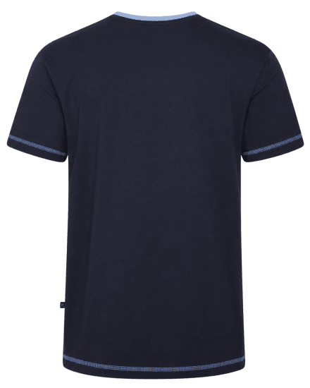 Kam Jeans 5780 Cut And Sew Panel T-Shirt Navy - Kratke Majice - Moške kratke majice za močnejše postave
