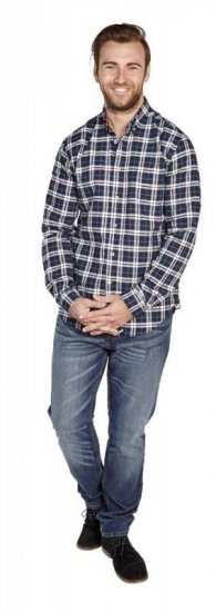D555 Carter Check Shirt Navy-Green - Srajce - Moške srajce za Močnejše Postave