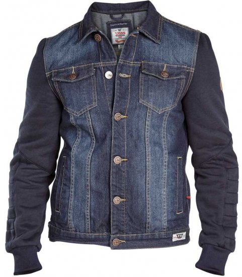 D555 CURTIS Denim Jacket With Detachable Hood - Jakne - Moške bunde za Močnejše Postave