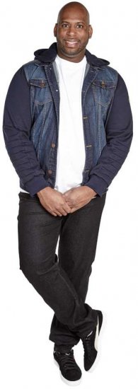 D555 CURTIS Denim Jacket With Detachable Hood - Jakne - Moške bunde za Močnejše Postave
