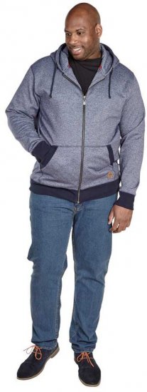 D555 AVERY Blue Speckled Hoody - Puloverji & jopice - Moški Puloverji & Jopice za Močnejše Postave
