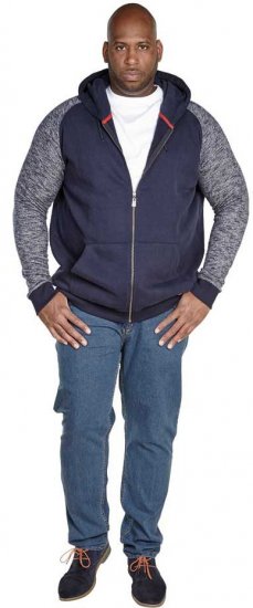 D555 BALDWIN Hoody Navy - Puloverji & jopice - Moški Puloverji & Jopice za Močnejše Postave