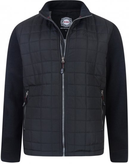 Kam Jeans Quilted Jacket with Knitted Sleeves - Jakne - Moške bunde za Močnejše Postave