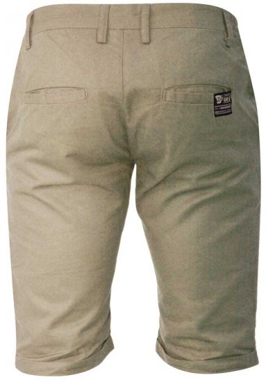 D555 PANAMA Chino Short With Side Elasticated Waist Khaki - Kratke hlače - Moške Kratke Hlače za Močnejše Postave