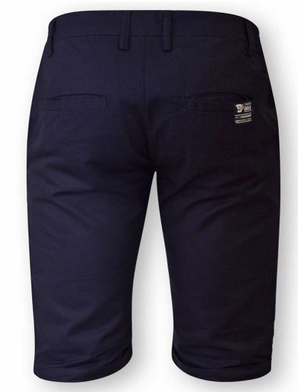 D555 PANAMA Chino Short With Side Elasticated Waist Navy - Kratke hlače - Moške Kratke Hlače za Močnejše Postave