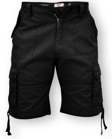 D555 Jarrod Cargo Short Black - Kratke hlače - Moške Kratke Hlače za Močnejše Postave
