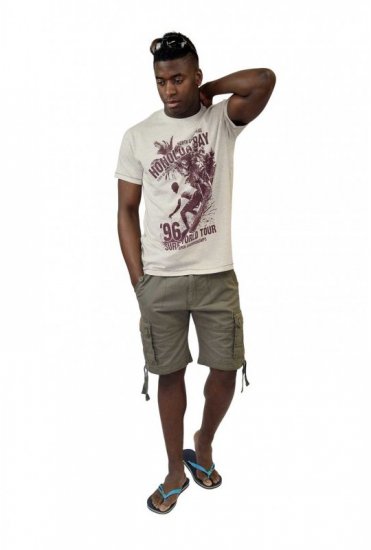 D555 CLAYTON Honolua Bay T-shirt White Marl - Kratke Majice - Moške kratke majice za močnejše postave