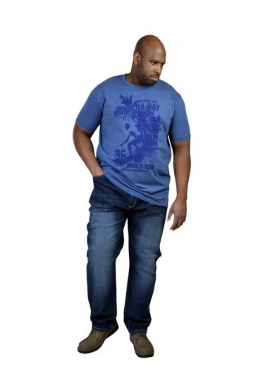 D555 CLAYTON Honolua Bay T-shirt Denim Marl - Kratke Majice - Moške kratke majice za močnejše postave