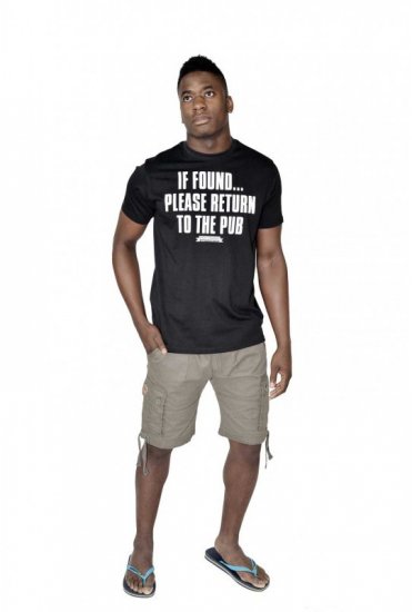 D555 SIMON 'Return To The Pub' Crew Neck T-Shirt Black - Kratke Majice - Moške kratke majice za močnejše postave