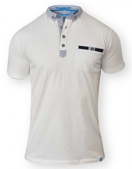 D555 HAYDEN Short Sleeve Polo White - Polo majice - Moške Polo Majice za Močnejše Postave