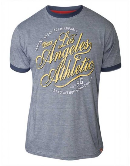 D555 IRVIN Athletic T-Shirt Blue - Kratke Majice - Moške kratke majice za močnejše postave