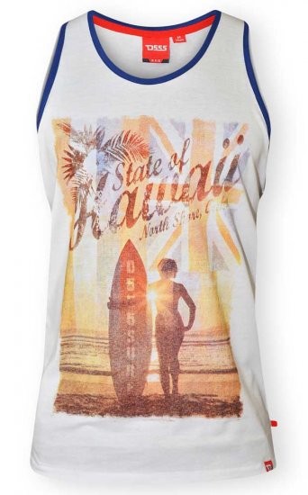 D555 CYRUS-Hawaii Fit Vest White - Kratke Majice - Moške kratke majice za močnejše postave