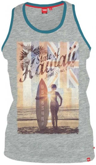 D555 CYRUS-Hawaii Fit Vest Grey - Kratke Majice - Moške kratke majice za močnejše postave