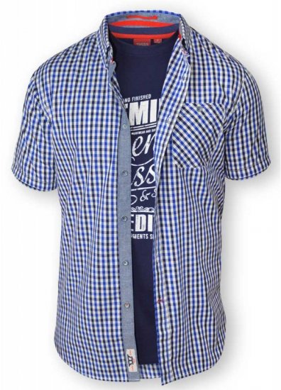 D555 JAIDEN Short Sleeve Shirt & T-shirt Combo - Srajce - Moške srajce za Močnejše Postave