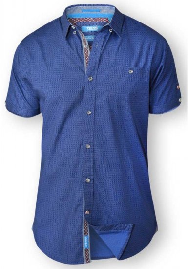 D555 JULIAN Mini Flower Print Short Sleeve Shirt - Srajce - Moške srajce za Močnejše Postave