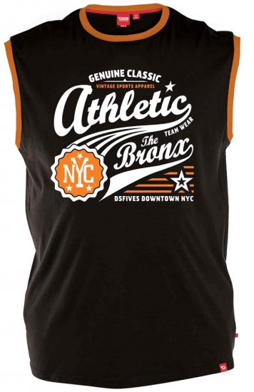 D555 JOVAN Athletic Sleeveless T-shirt Black - Kratke Majice - Moške kratke majice za močnejše postave
